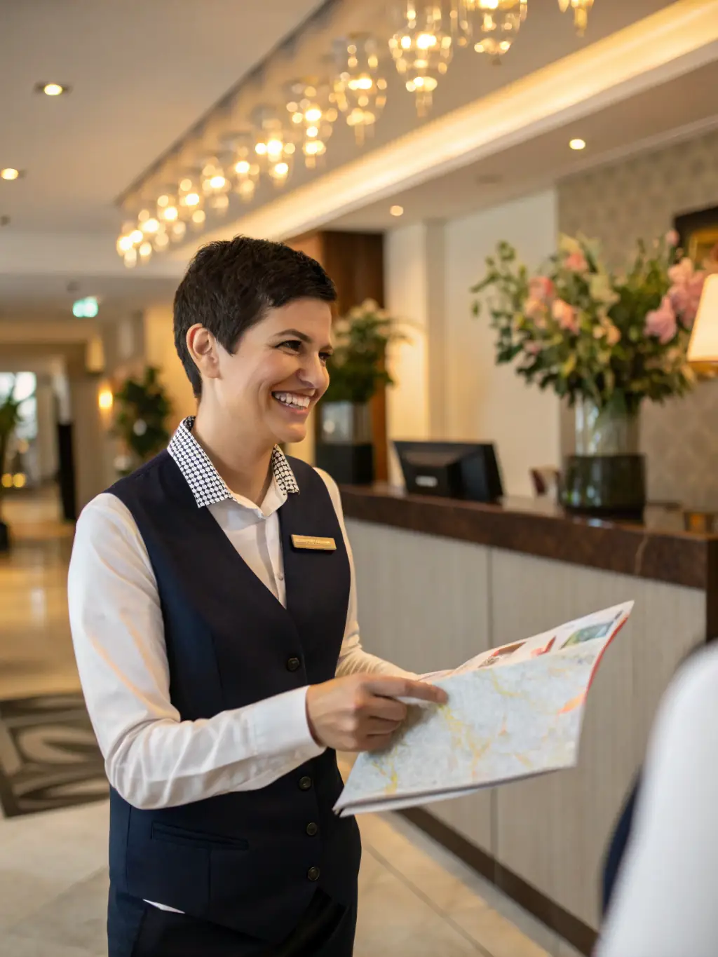 A concierge arranging tickets for a client at a sold-out event, showcasing Armages' access to exclusive experiences.